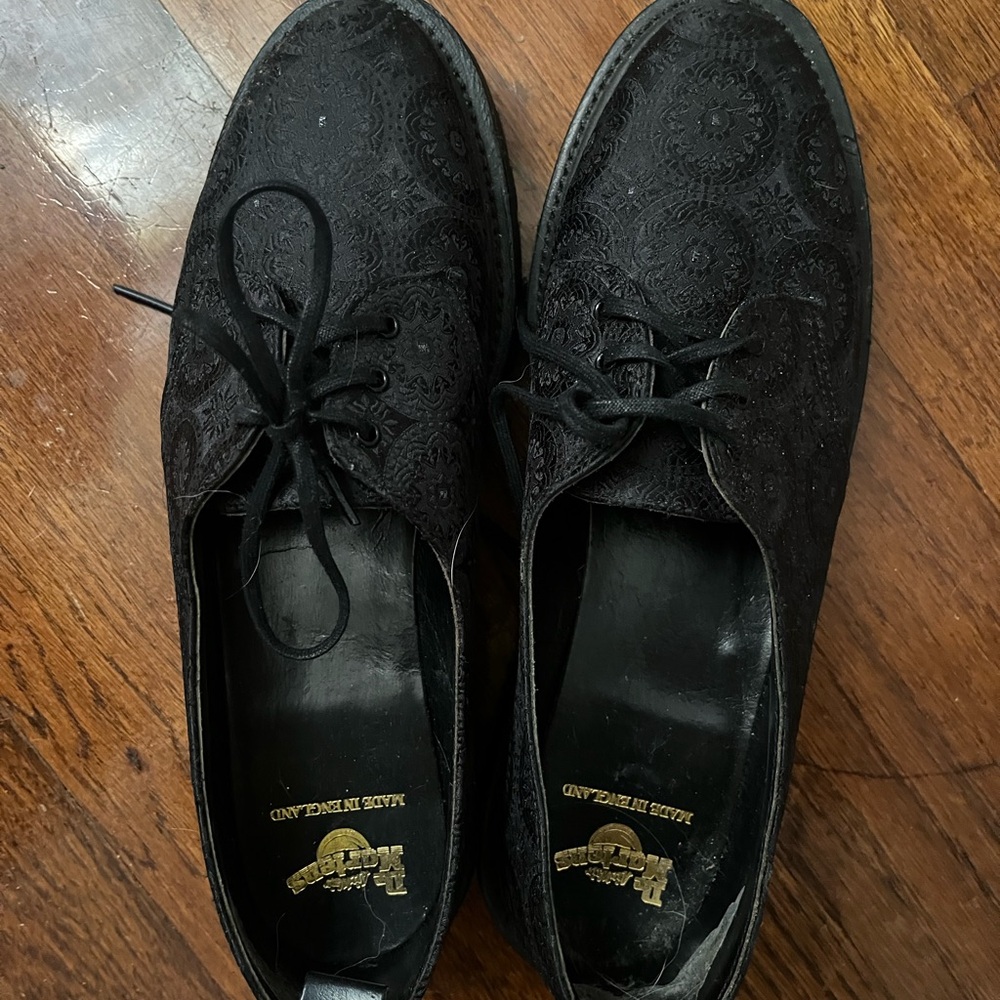 Dr. Martens Black Textured Oxfords